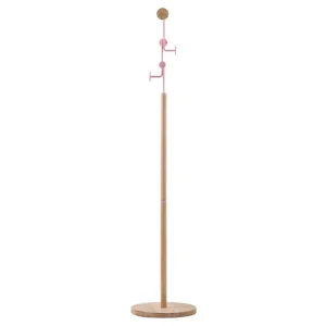 Růžový dubový věšák Hook 170 cm Expresní Doručení