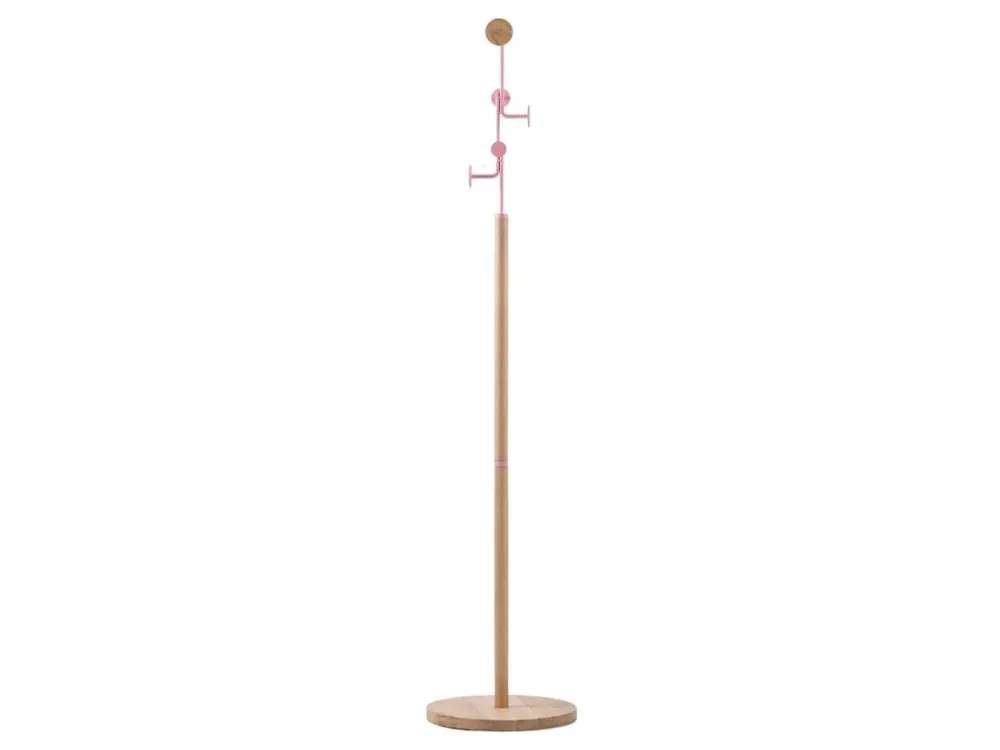 Růžový dubový věšák Hook 170 cm Expresní Doručení