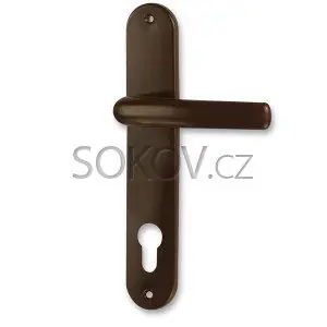 Klika dveřní se štíty KLASIK 90 mm FAB hnědá K 01 Super Cena