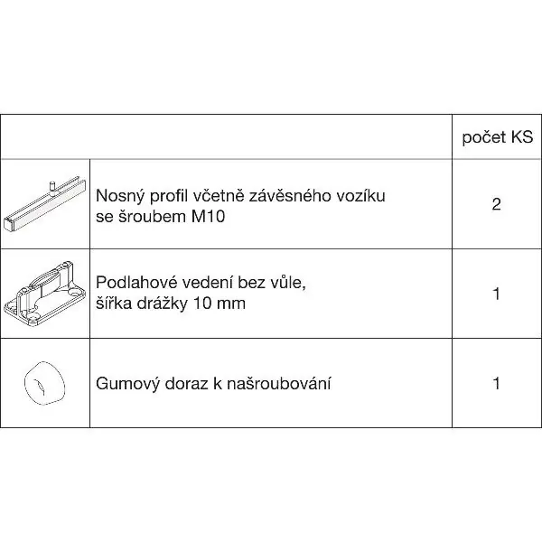 HAWA-Junior 100/B základní sada kování dřevo bez vozíku Značkový