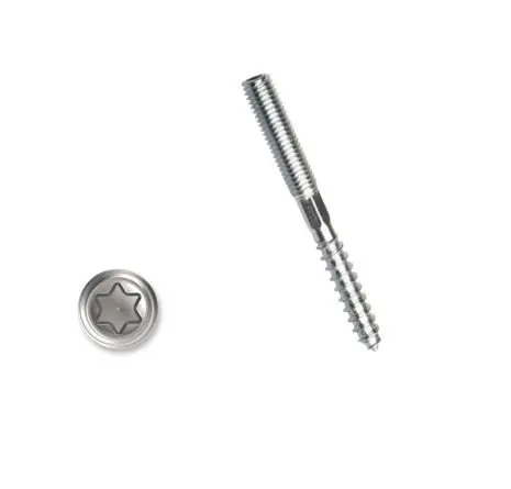 Časově Omezené Šroub kombinovaný se dvěma závity (metrický/do dřeva) drážka torx ZB M6x70 mm