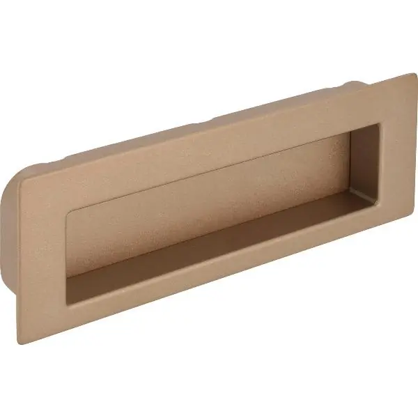 Dokud Zásoby Vydrží Mušlová úchytka Nicola šířka 112, zapuštění 106,5 x 31 mm, ZN champagne