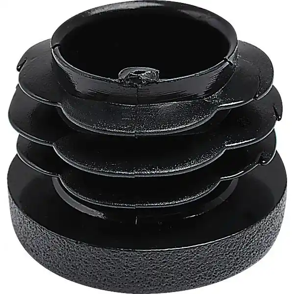 Cenová Bomba Kulatá krytka patky ø 25 mm, tloušťka stěny 1-3 mm, plast černý