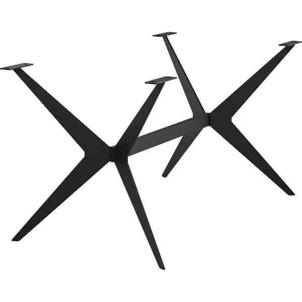 Must-Have Stolová podnož Etsi tvar X s traverzou, délka 1360 mm, ocel černá strukturovaná