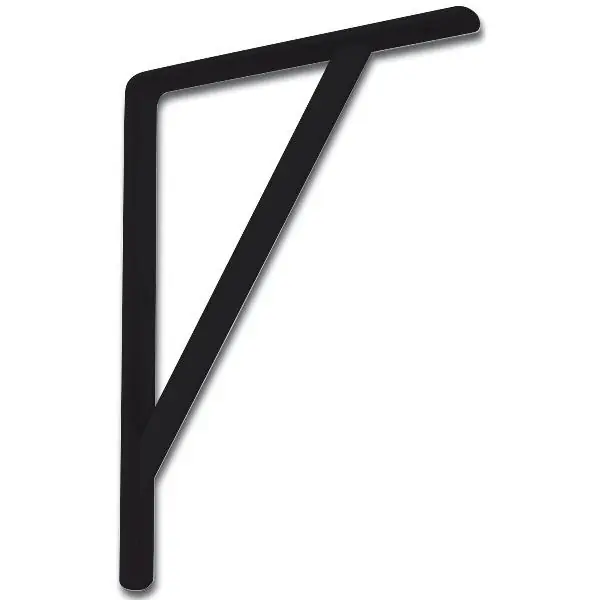 Značkový Konzole pro vysoké zatížení - výztuha, v. 395 mm hl. 255 mm, ocel černá pr. lak.
