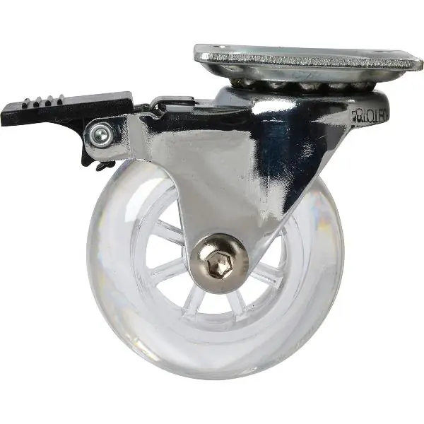 Zlevněný Řiditelné kolečko gumové transparentní aretace 50 mm 30 kg