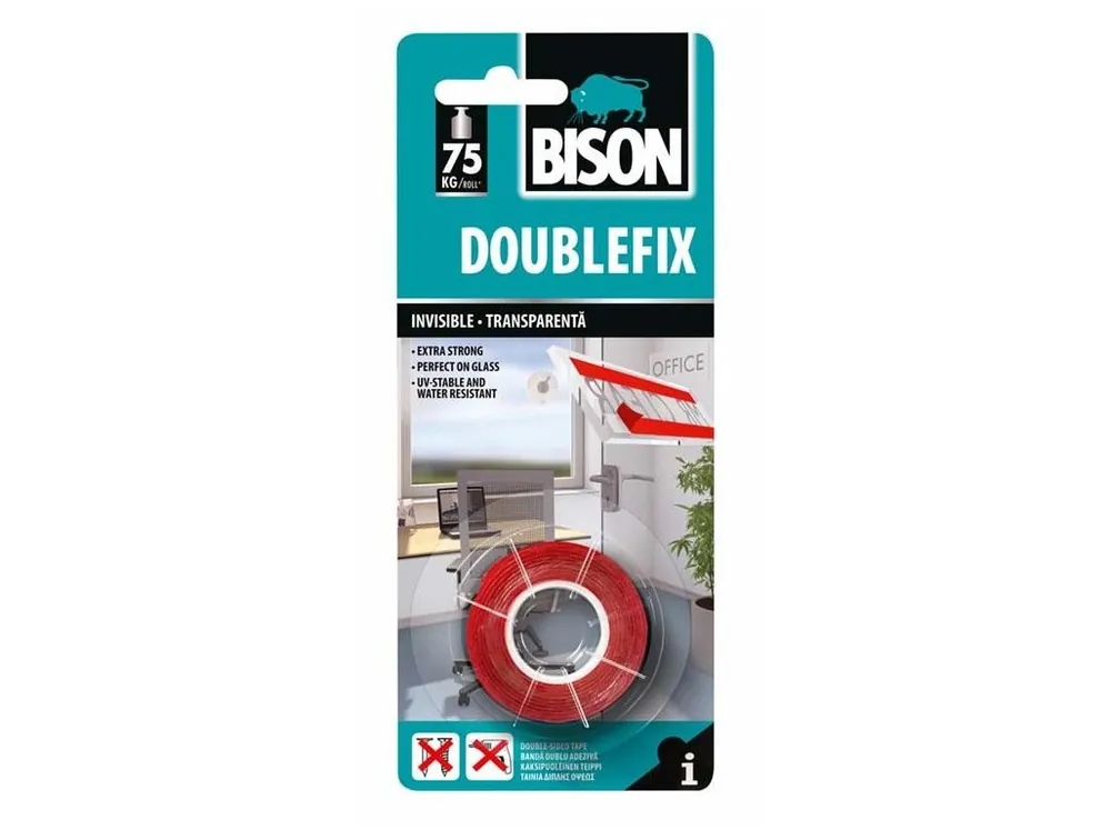 Lepidlo páska BISON DOUBLEFIX INVISIBLE 1,5 m x 19 mm Finální Výprodej