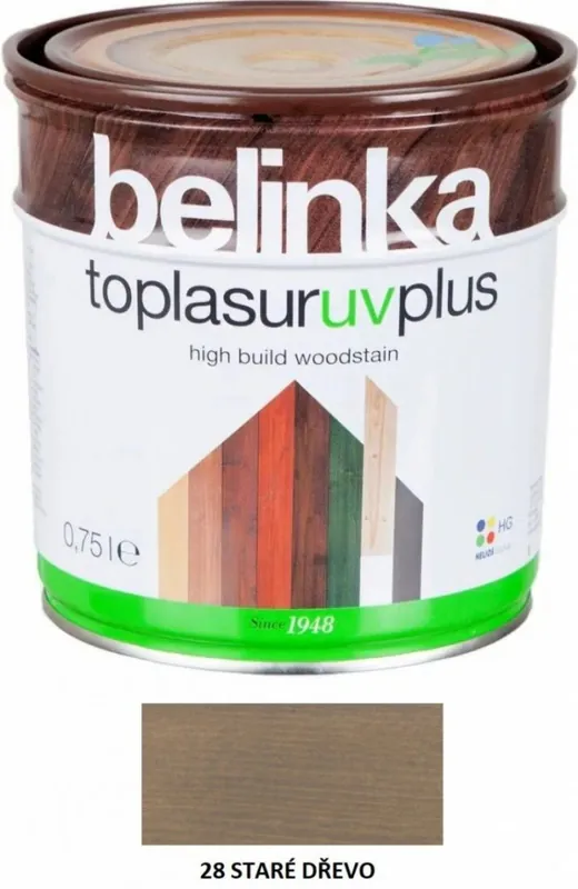 Zlevněný Lazura Belinka Top 28 staré dřevo 0,75 l