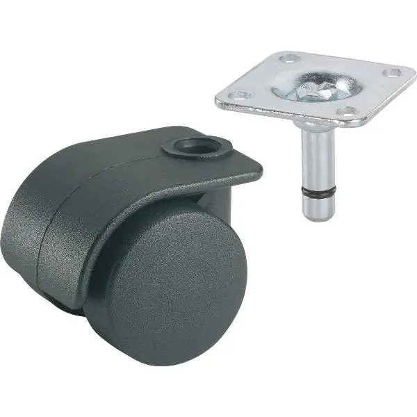 Doprava Zdarma DÖRNER + HELMER dvojité kolečko Container, plast, 35 mm, 70 kg, černá