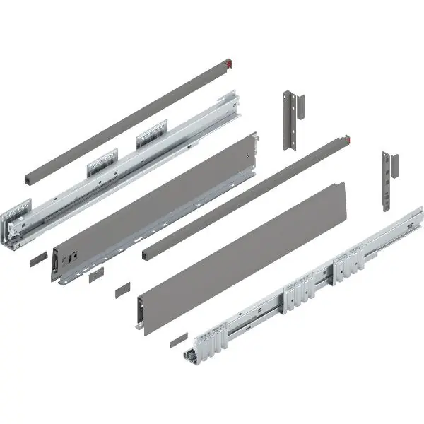 Nová Kolekce BLUM MERIVOBOX sada výška E-reling, BLUMOTION B, 70kg, délka 600mm,ind.šedá