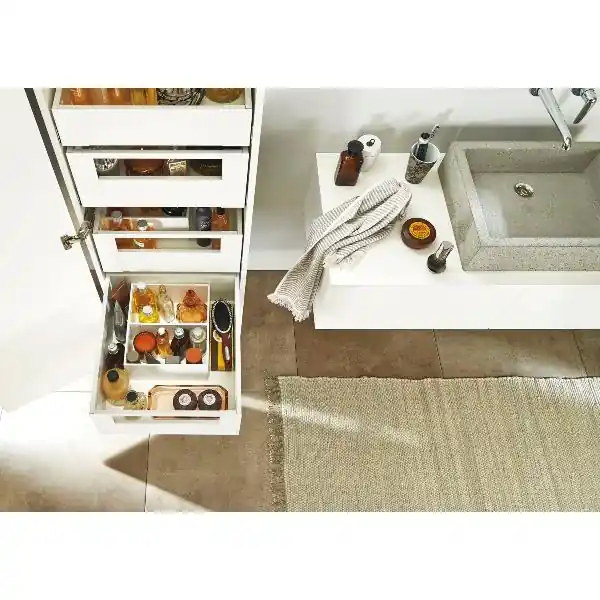 BLUM SPACE TOWER LEGRABOX pure s relingem délka 500, ŠK 600 karbonově černá Ověřený