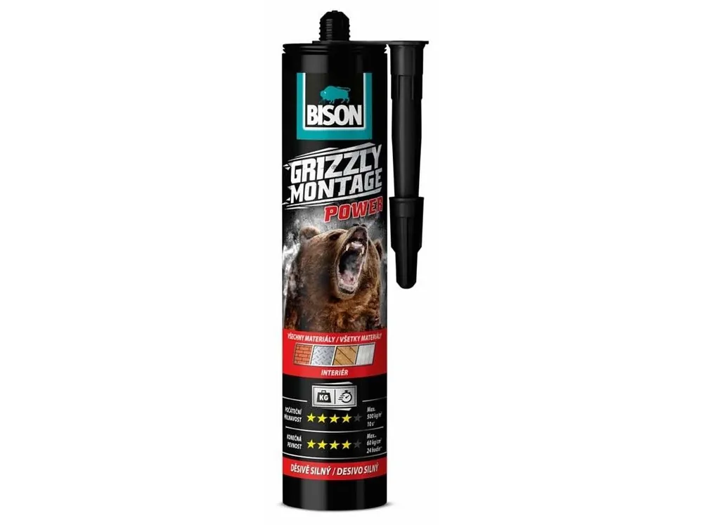 Lepidlo BISON GRIZZLY MONTAGE POWER WHITE 370g Přímo Od Výrobce