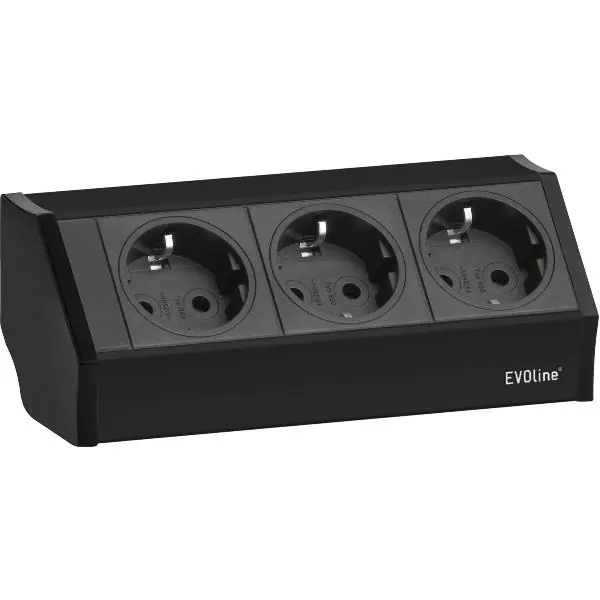 Nejprodávanější EVOline V-Dock zásuvkový modul 3x Schuko zásuvka černá