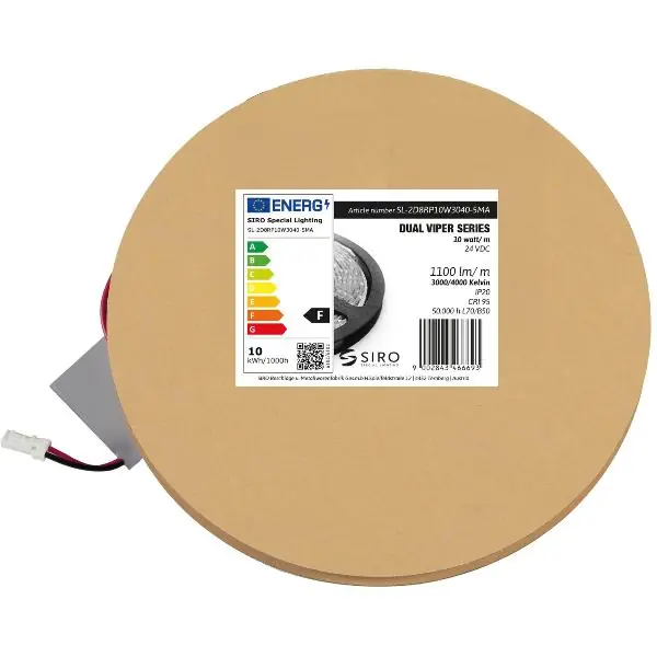 Omezená Nabídka SIRO LED pásek SL-VIPER DUO2POL 10W/m 3000K-4000K, 24 V/DC, na míru s kabelem