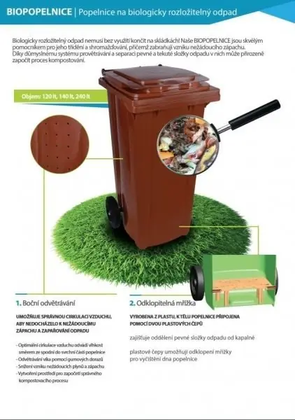 Zlevněný Popelnice BIO s mřížkou 120 l UH