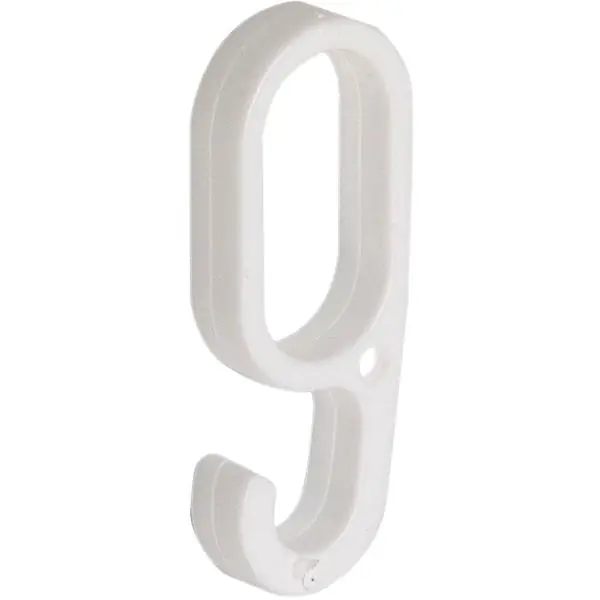 Levný Hák 1a pro oválnou šatní tyč 30 x 15 mm, plast bílý