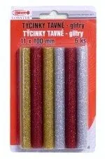 Tyčinky tavné 11x100 6 ks s glitry Vysoce Kvalitní