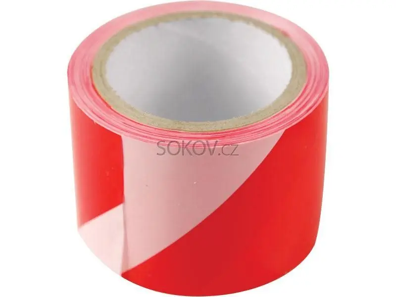 Omezená Nabídka Páska výstražná červeno - bílá 75 mm x 100 m