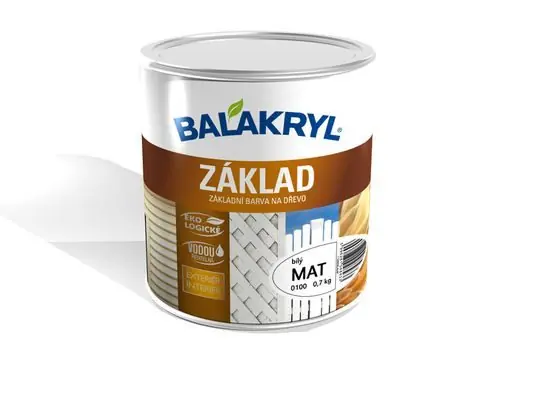 Horká Nabídka Barva vodou ředitelná základ dřevo 0100 0,7kg Balakryl mat bílý