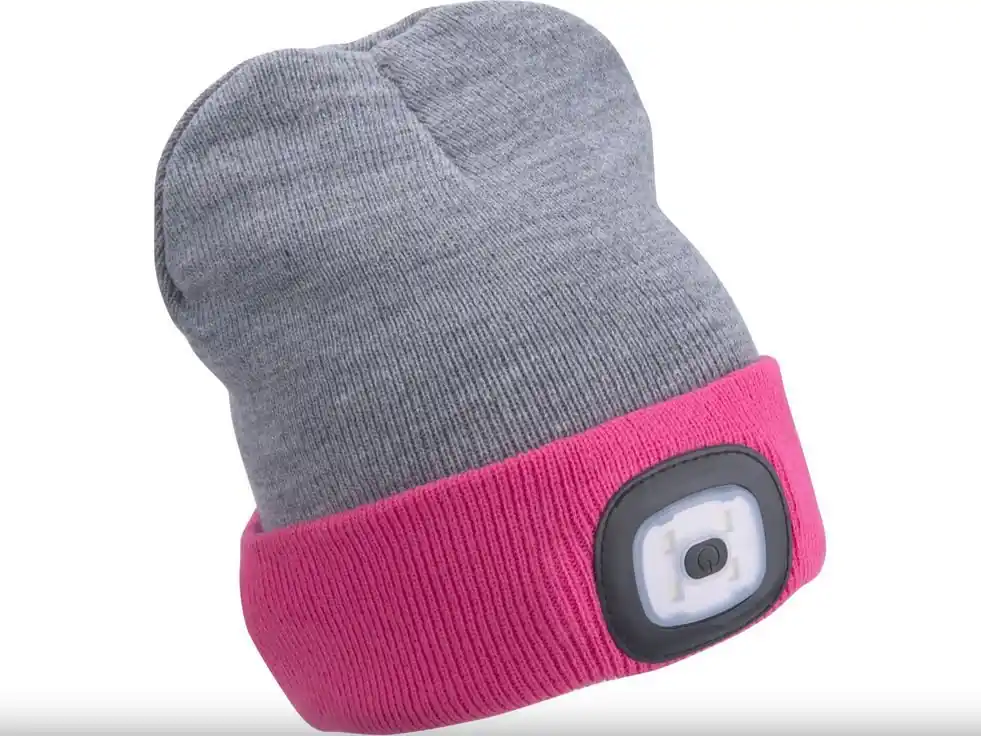 Čepice s čelovkou šedá/růžová Top Prodej
