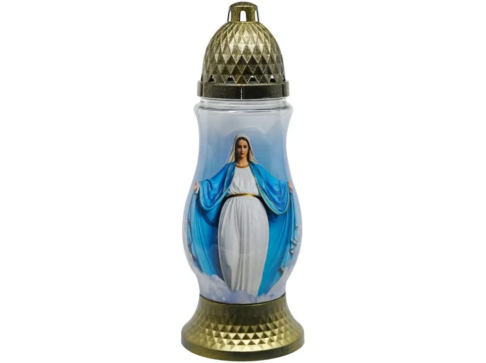 Nejlepší Cena Lampa hřbitovní sklo Madona 28 cm vklad 80g 24h. Panna Maria