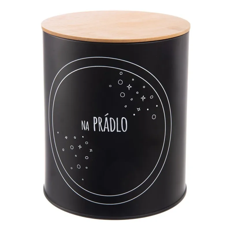 Značkový Dóza plech/bambus Na prádlo BLACK 3,3 l CZ