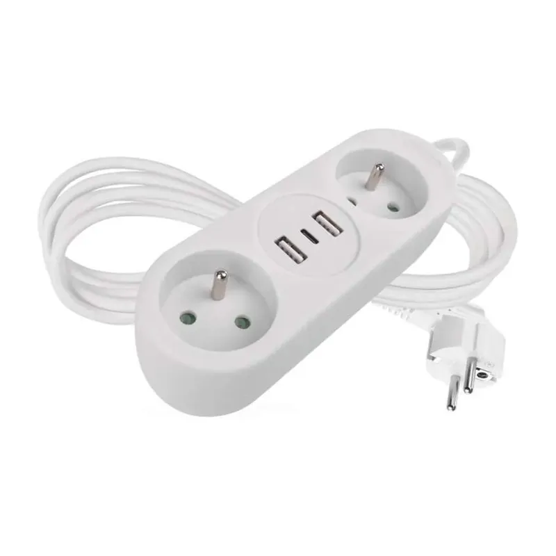 Prodlužovačka 1,4 m 2 zásuvky+2×USB-A+1×USB-C / bílý / PVC / 1,5 mm2 P0211E Víkendová Akce