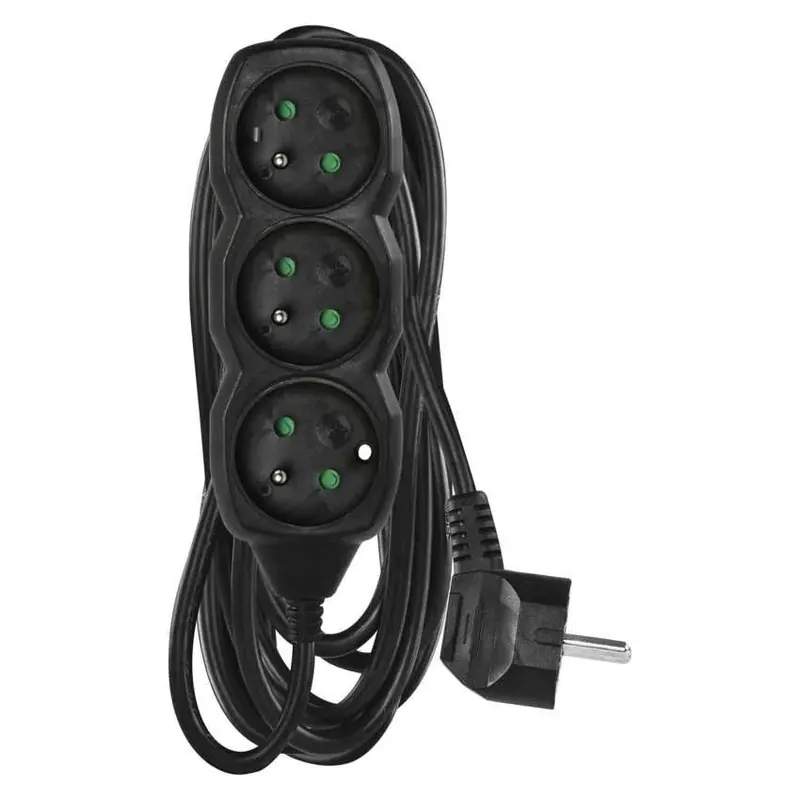 Doprava Zdarma Prodlužovačka 5 m 3 zásuvky / černý / PVC / 1,5 mm2