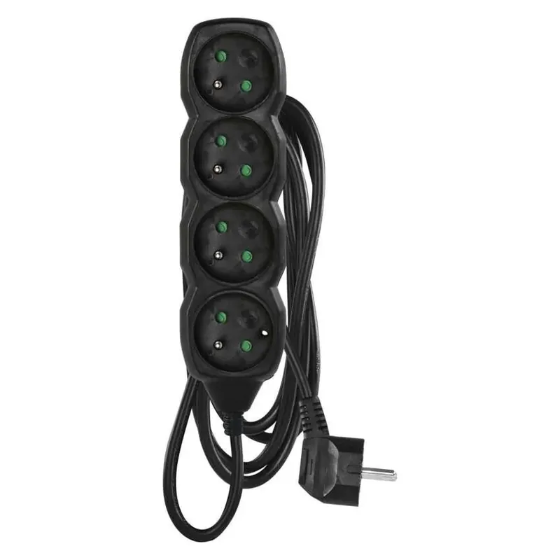 Nízká Cena Prodlužovačka 3 m / 4 zásuvky / černá / PVC / 1,5 mm2 PC0413R