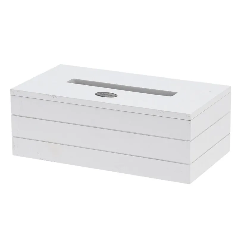 Top Prodej Box dřevo na papírové kapesníky bílá