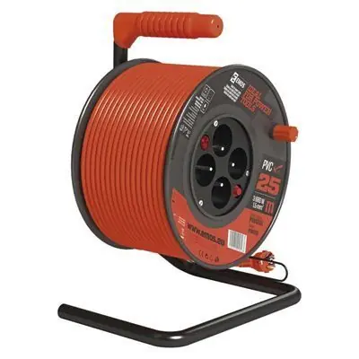 Kabel prodlužovací na bubnu 4 zásuvky 25m PVC vypínač P194253 Výhodná Nabídka