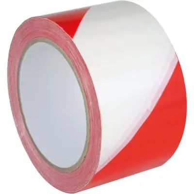 Horká Nabídka Výstražná značící páska PVC samostaně lepicí 60 mm x 66 m červená/bílá 2234012000600000