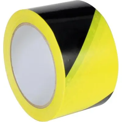 Výstražná značící páska PVC samostaně lepicí 60 mm x 66 m žlutá/černá 2233014000600000 Vysoce Kvalitní