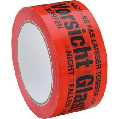 Must-Have Lepicí páska PVC 50 mm x 66 m „Opatrně sklo“ ve 4 jazycích 0248082