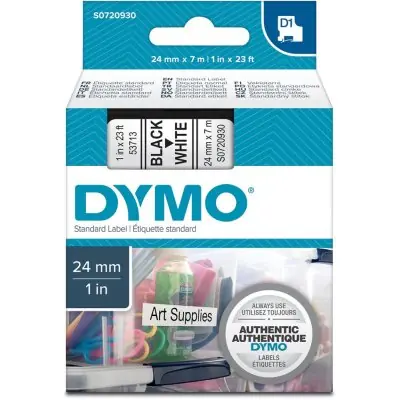 Popisovací páska D1 53713 černá/bílá 24mmx7m DYMO 53713 Omezená Nabídka
