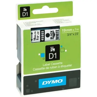Bezpečná Platba Popisovací páska D1 45803 černá/bílá 19mmx7m DYMO 45803