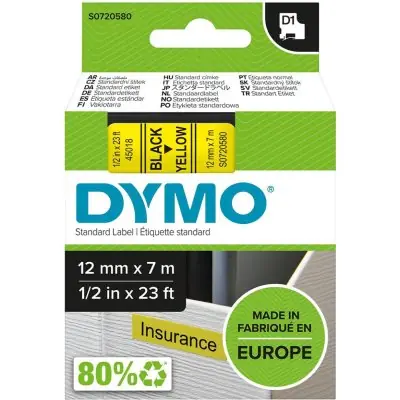 Jen Po Omezenou Doba Popisovací páska D1 45018 černá/žlutá 12mmx7m DYMO 45018