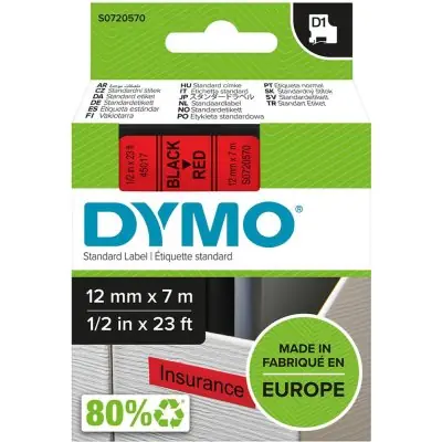 Finální Výprodej Popisovací páska D1 45017 černá/červená 12mmx7m DYMO 45017