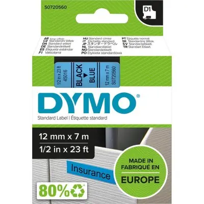 Autentický Popisovací páska D1 45016 černá/modrá 12mmx7m DYMO 45016