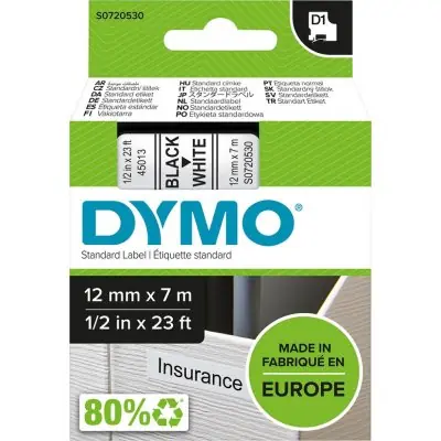 Top Prodej Popisovací páska D1 45013 černá/bílá 12mmx7m DYMO 45013