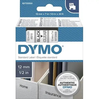 Nejprodávanější Popisovací páska D1 45010 černá/průhledná 12mmx7m DYMO 45010