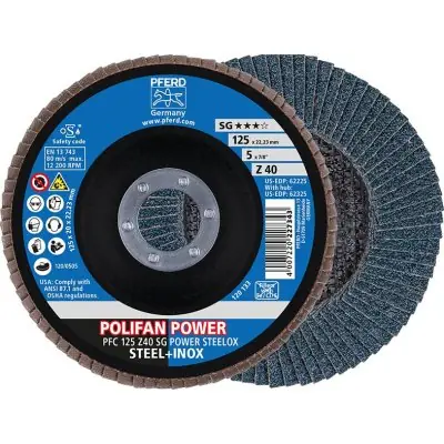 Lamelový brusný kotouč Z 40SGP POWER 125 mm K40 Pferd PFC125 Z 40SG Pouze Dnes