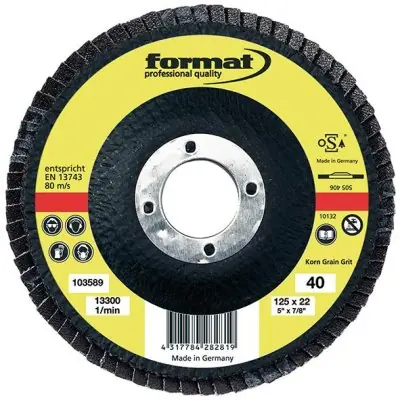 Expresní Doručení Brusné lamelové talíře laminátová tkanina, rovný, 125mm K80 FORMAT