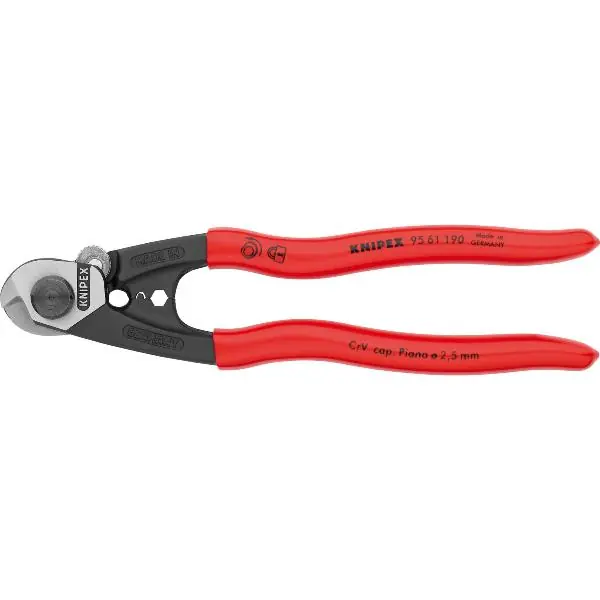 KNIPEX nůžky na dratěná lanka 9561 do 7mm střih, KS-úchop, leštěné, D=190mm Levný