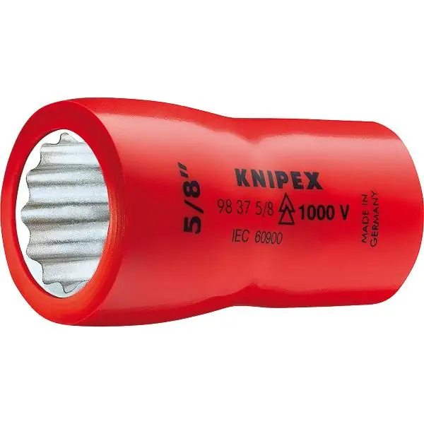 KNIPEX Nástrčný klíč izolovaný 9837, 3/8“ s 12hranem, SW 5/8“ Sleva