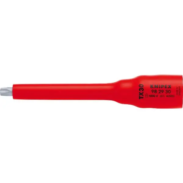 KNIPEX nástrčný klíč nasazovací izolovaný 9829, 3/8“ pro TX30, D=123 mm Rychlé Dodání