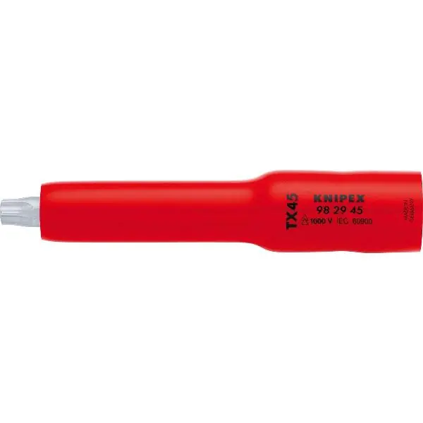 KNIPEX nástrčný klíč nasazovací izolovaný 9829, 3/8“ pro TX45, D=117 mm Sezónní Sleva