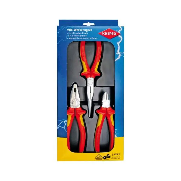 KNIPEX elektro set VDE 3 dílný. kombi kleště-půlkulaté kleště,štípací kleště Aktuální