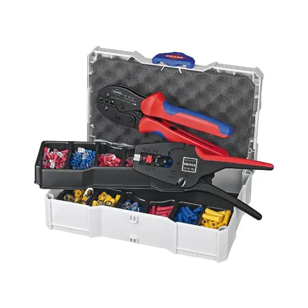 KNIPEX Krimp. sada kabelkonektorů v systaineru+krimp. kleště+ odizol. kleště. Levný