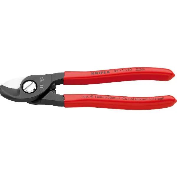 Zlevněný KNIPEX nůžky na kabely 9511 pro kabel 15 mm/50², KS rukojeť, brynýrované, 165 mm